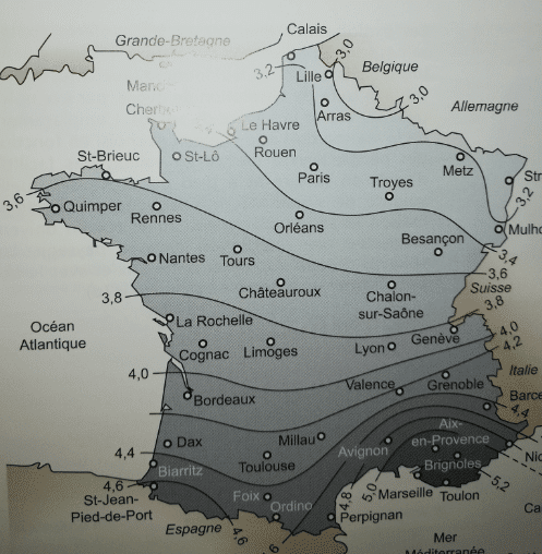 zone d'ensoleillement en France