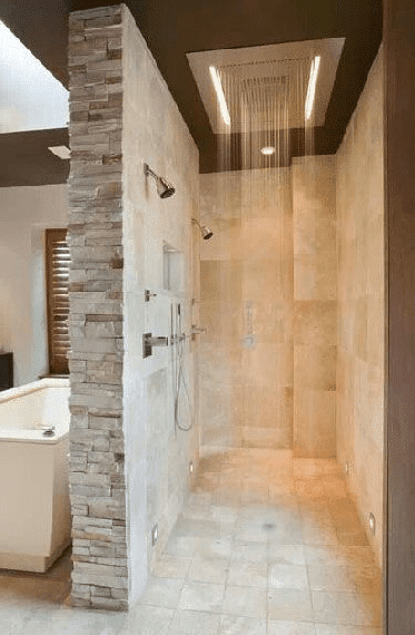 douche italienne en travertin