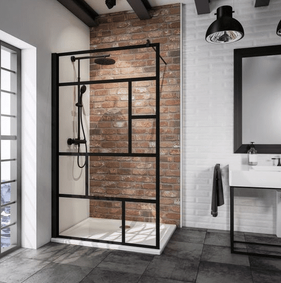 douche italienne avec paroi industrielle