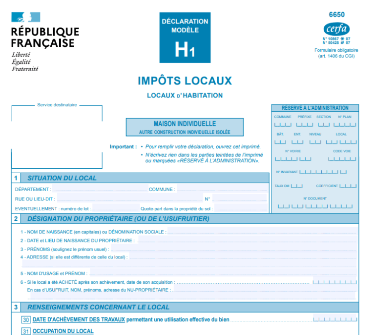 Déclaration H1 En Ligne