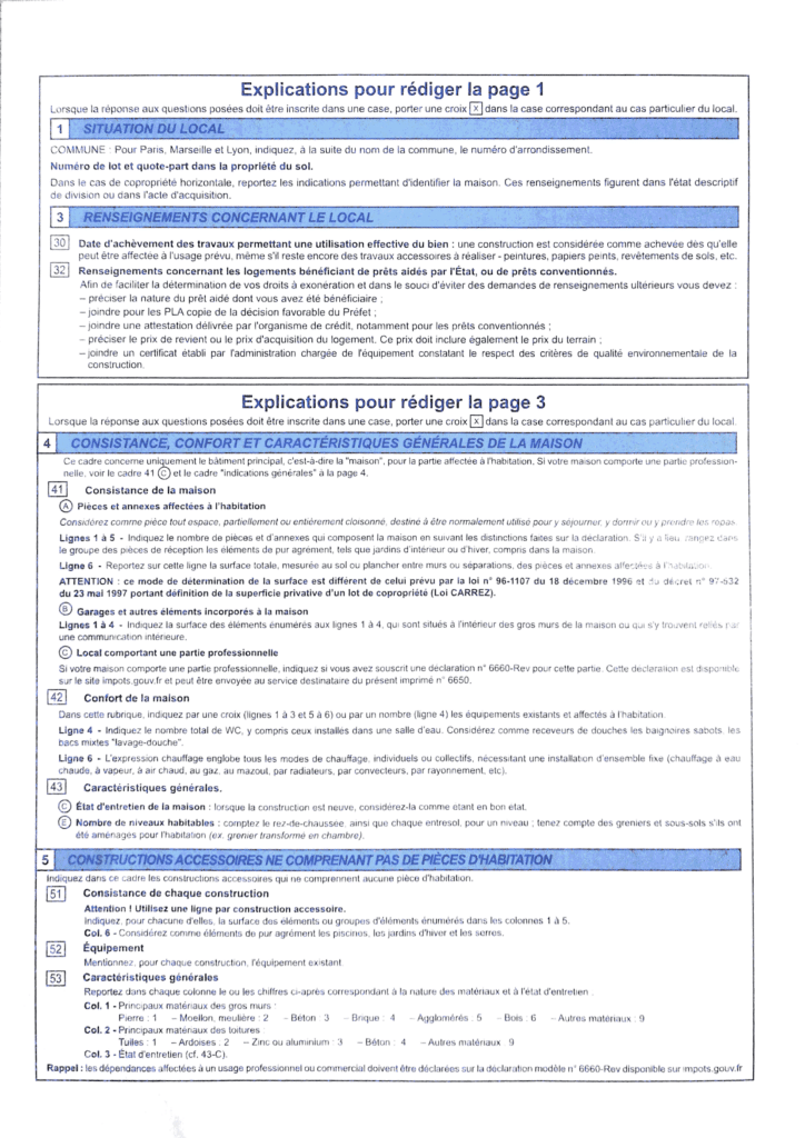 Formulaire H1 page 2