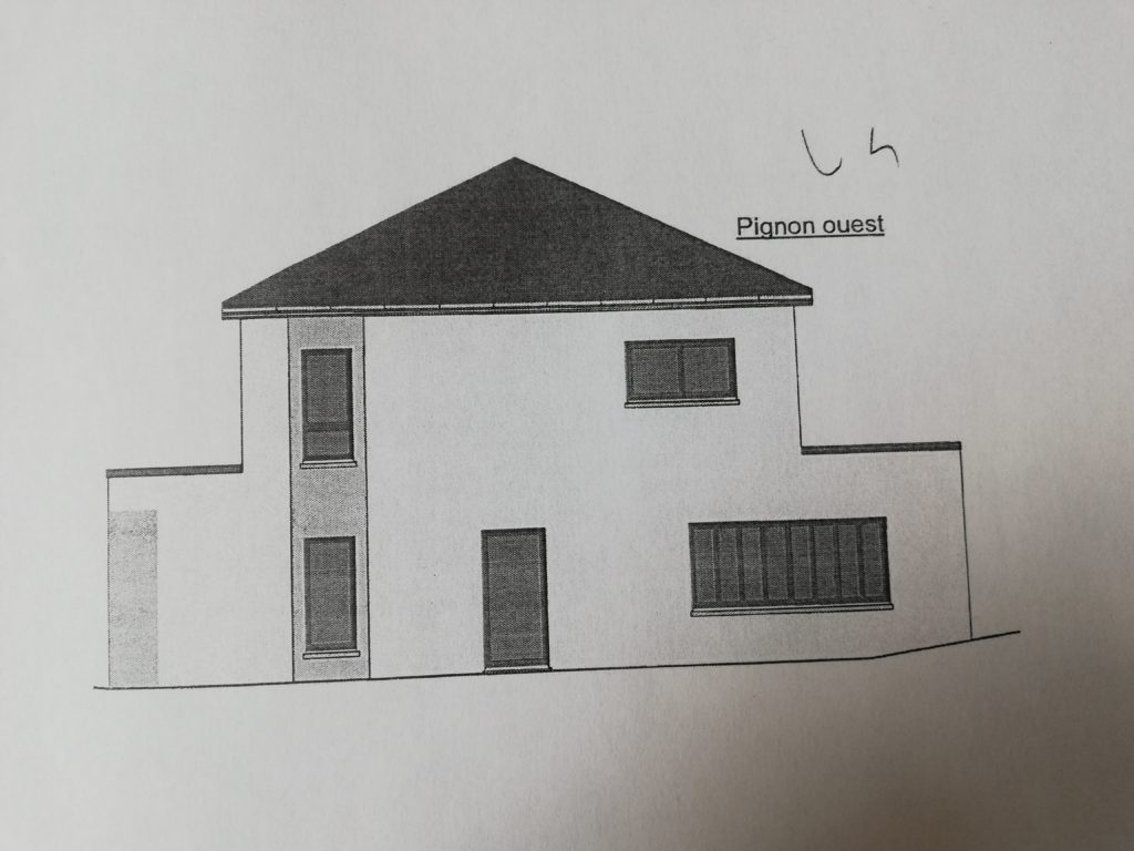 la pignon Ouest de ce plan maison 180m2