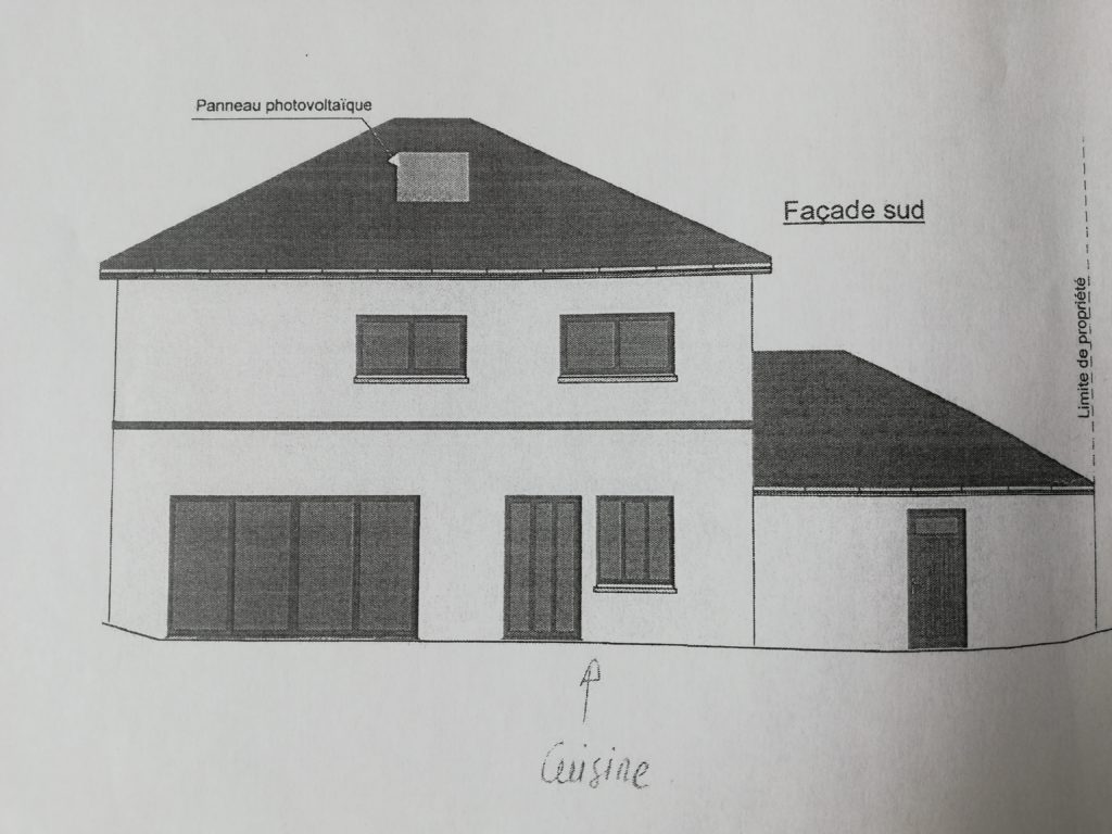 la façade sudde ce plan maison 180m2