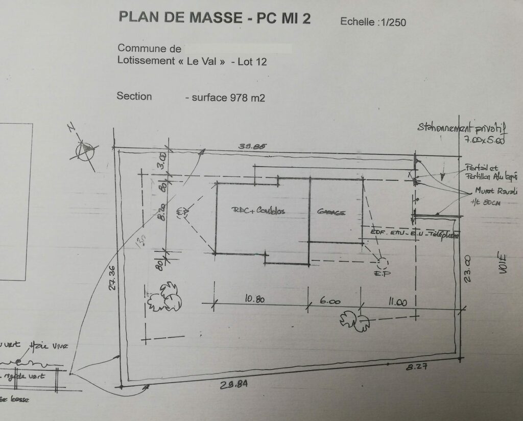 permis construire maison individuelle exemple annexe 2 plan de masse