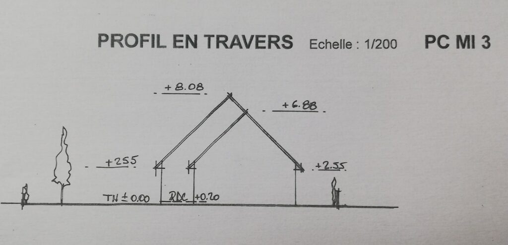 permis construire maison individuelle exemple annexe 3 profil en travers