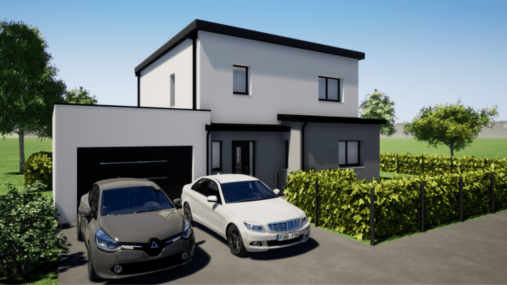 plan maison 120m² avec étage et garage