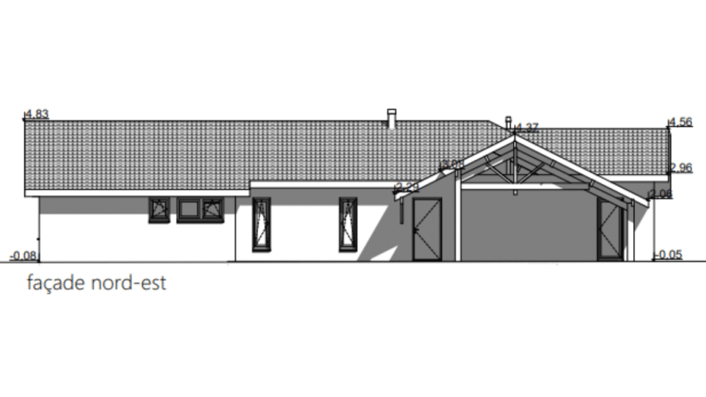 maison plain pied 140m² façade nord est