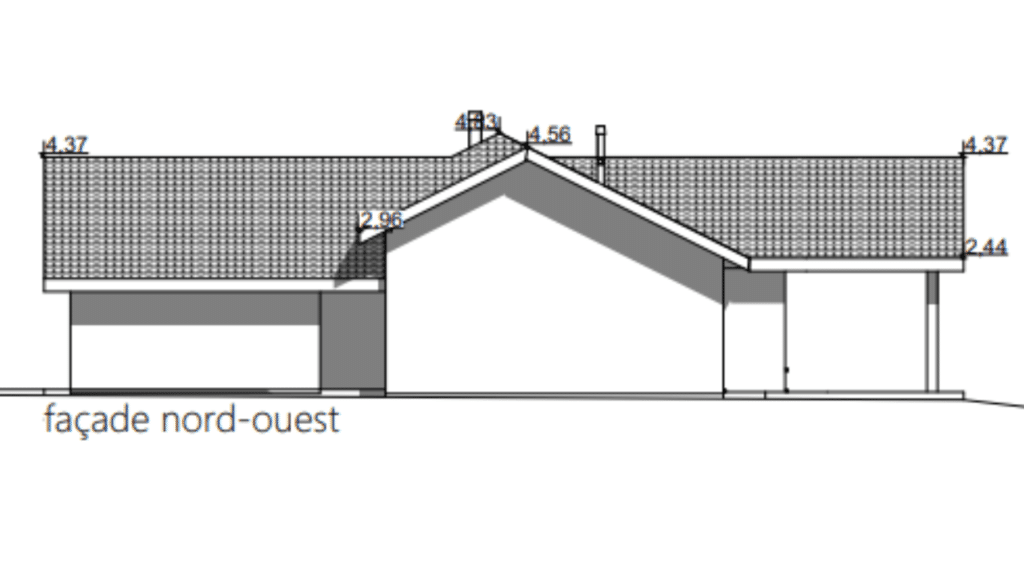 maison plain pied 140m² façade nord ouest